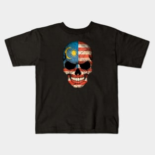 Malaysian Flag Skull Kids T-Shirt